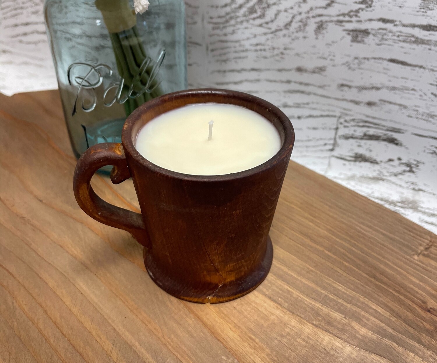 Vanilla Coffee Wood Mug Soy Candle