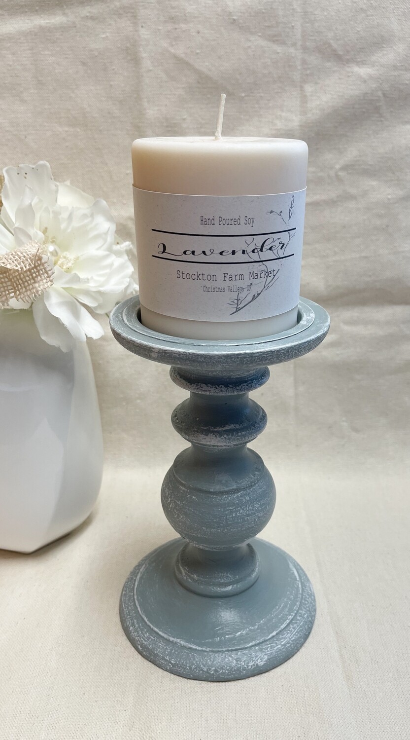 Candle Holder & Lavender Soy Candle Set