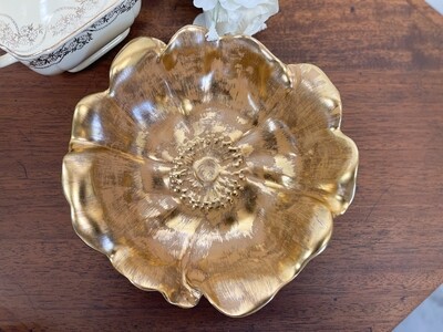 1950s Stangl Art Pottery Granada Gold Bowl #3410-7