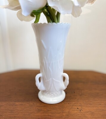 1950s Westmoreland Milk Glass Swan Vase