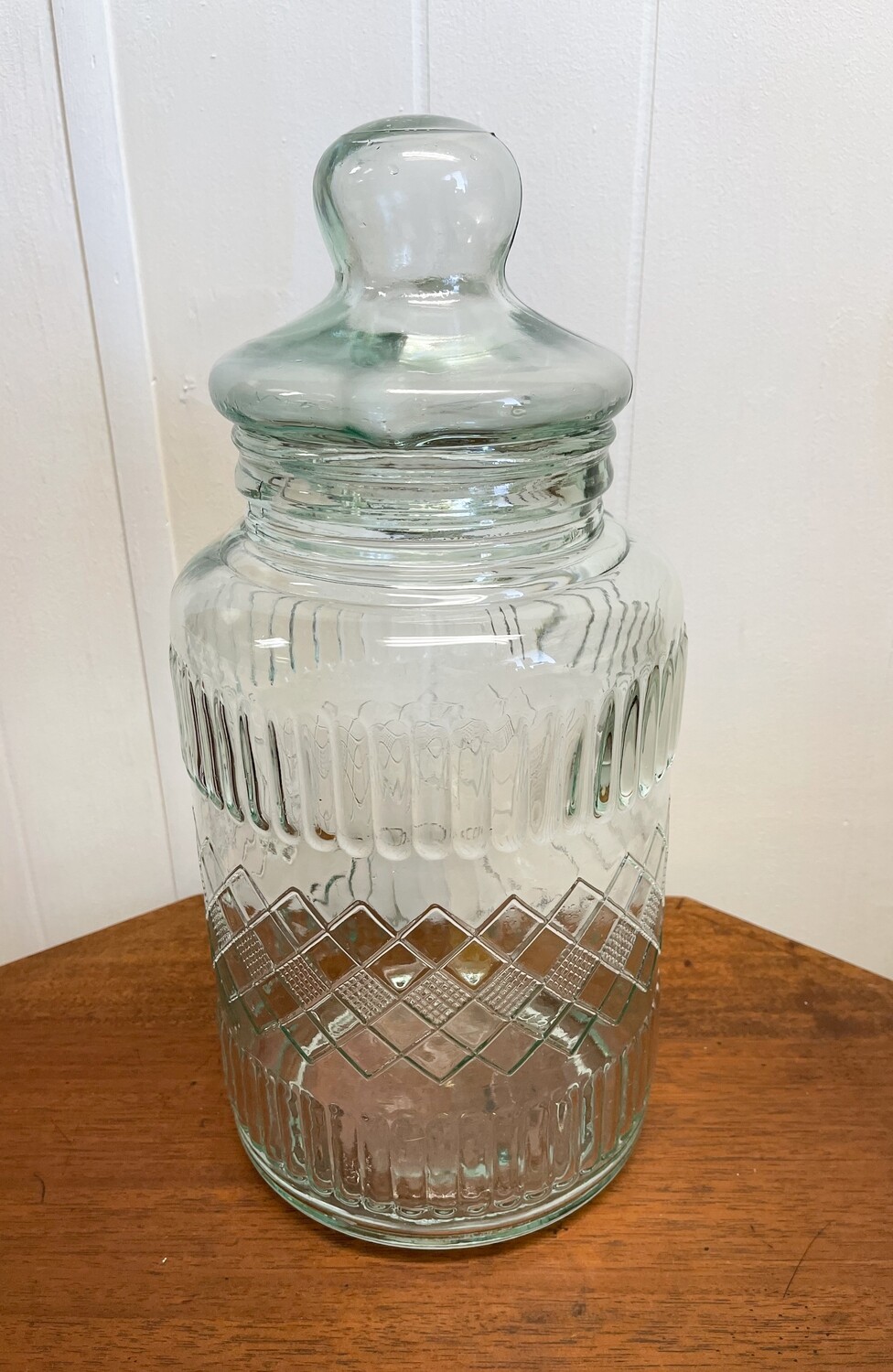 Vintage Large Green Glass Jar with Lid