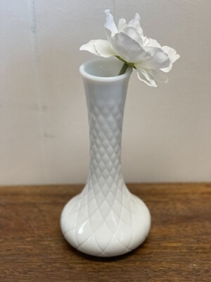 1960s Milk Glass Bud Vase by Hoosier Glass