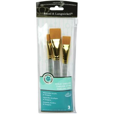 Gold Taklon Value Pack Brush Set by Royal Langnickel