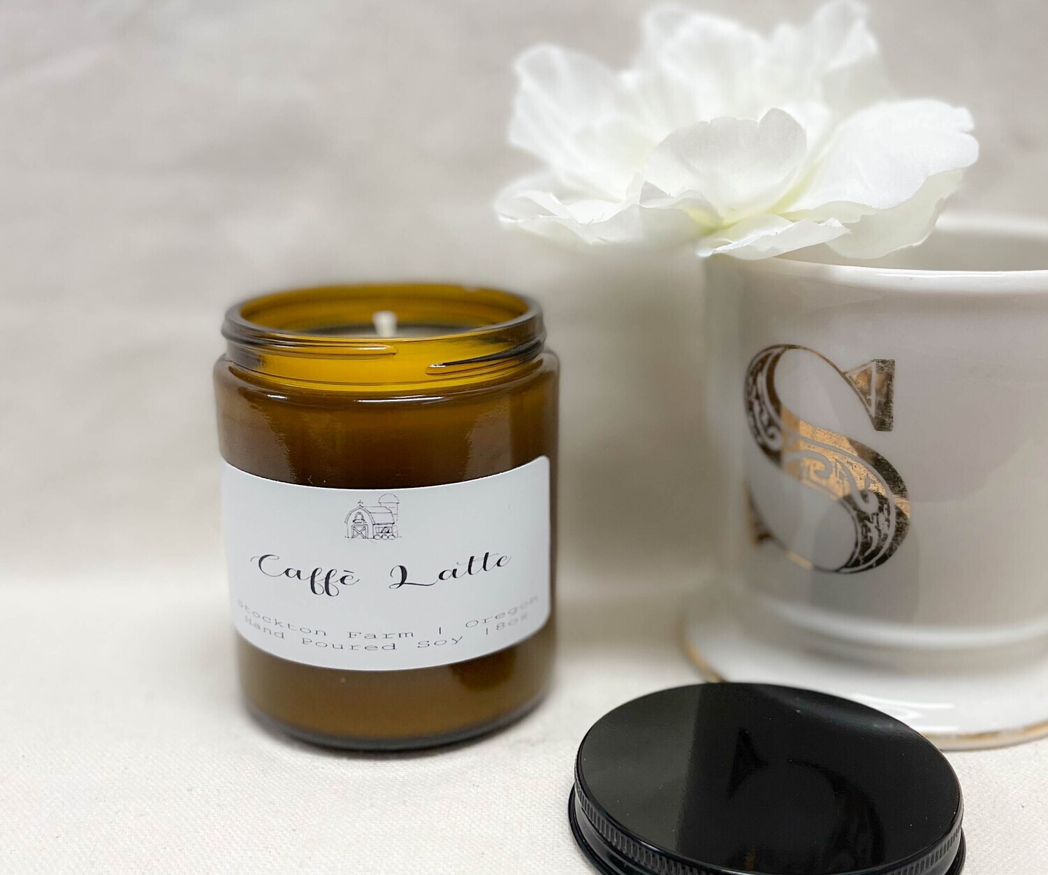 Caffe Latte Amber Jar Soy Candle 8oz
