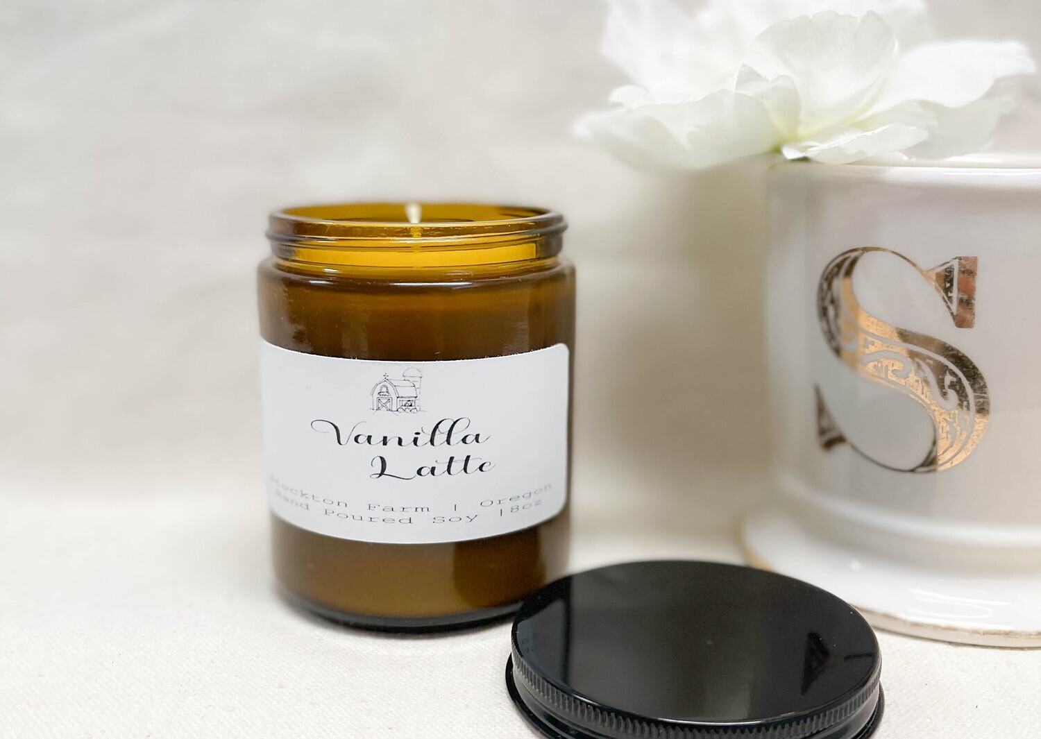 Vanilla Latte Amber Jar Soy Candle 8oz