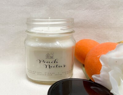 Peach Nectar Mason Jar Soy Candle 8oz