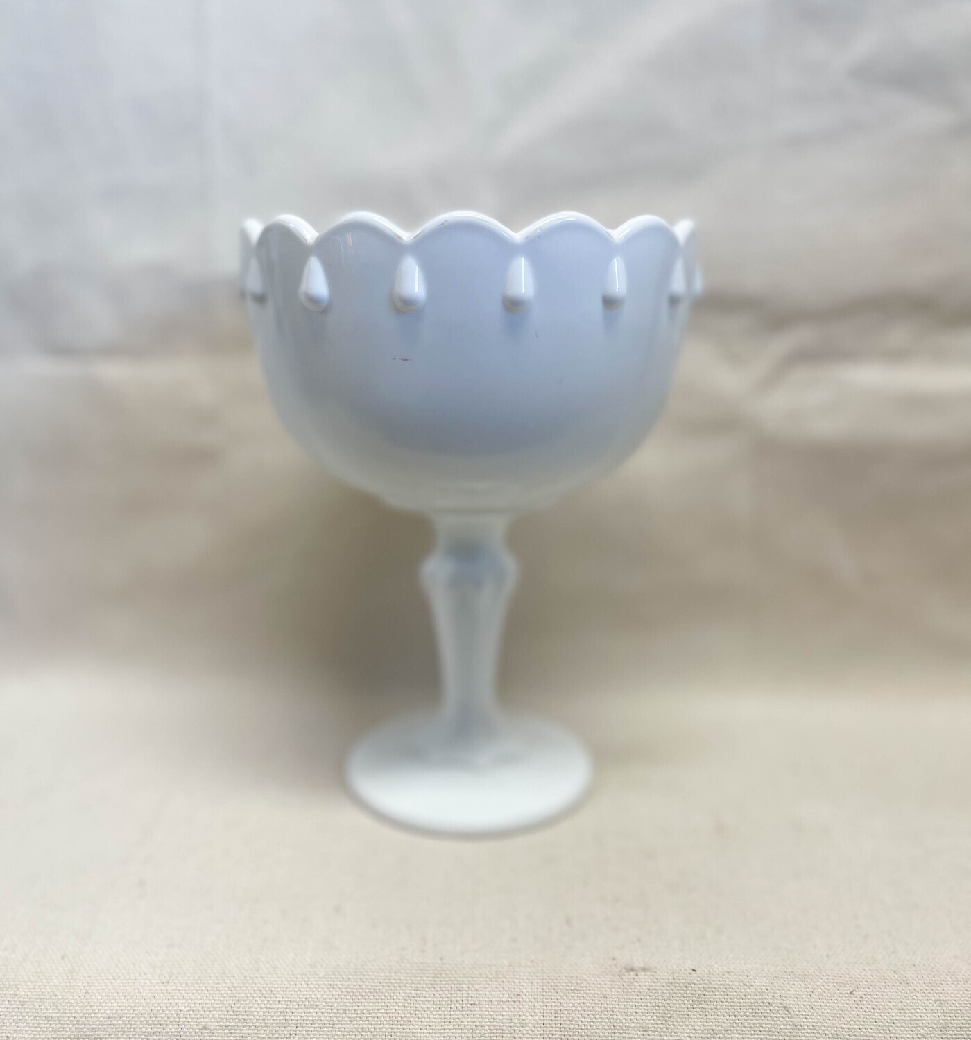 1950s Indiana Glass Milk Glass Tear Drop Pedestal Planter / Vase