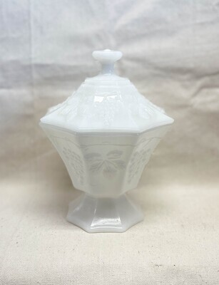 1970s Milk Glass Lidded Compote by Anchor Hocking