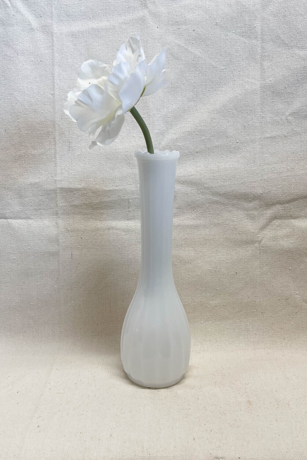 1960s Carr-Lowrey Glass Co Milk Glass Bud Vase