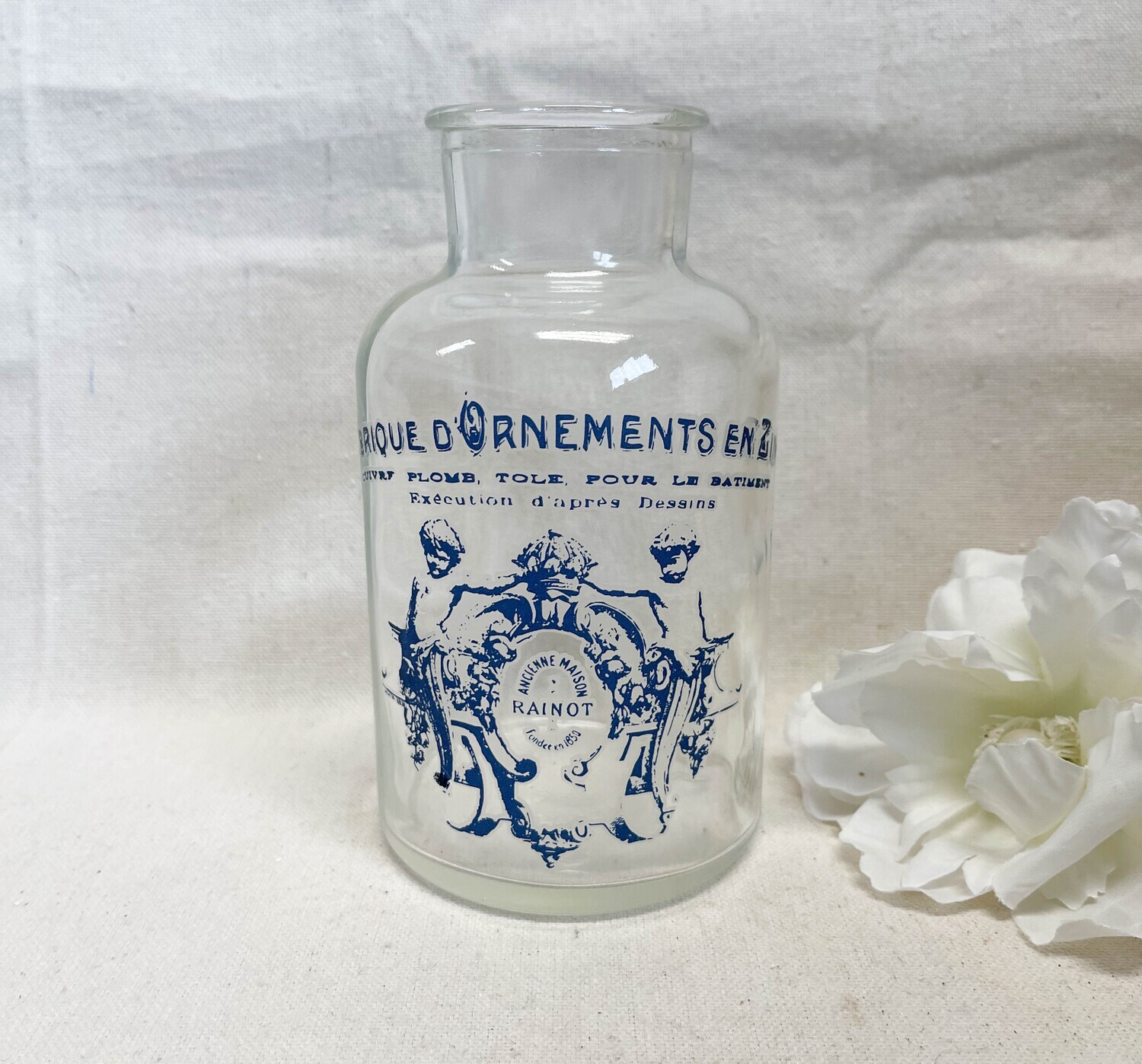 French Inspired Glass Jar Vase