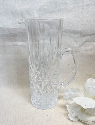 1980s Chantilly Taille Beaugency Crystal Pint Pitcher France