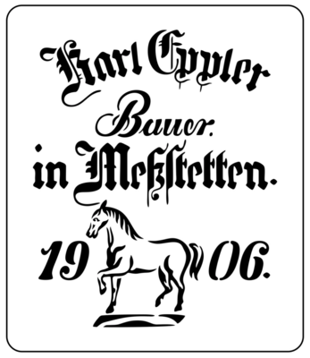 1906 Horse Grain Sack Stencil by JRV