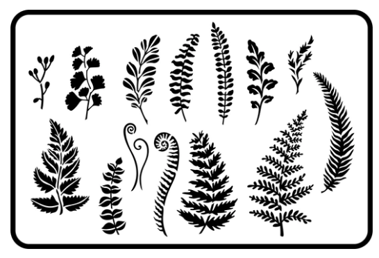 Ferns and Greenery Stencil by JRV