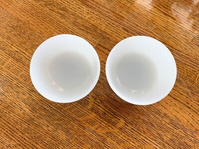 Fire King Milk Glass Custard Bowls by Anchor Hocking - Set of 2