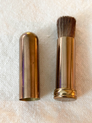Retractable Brass Makeup Brush Japan - Vintage