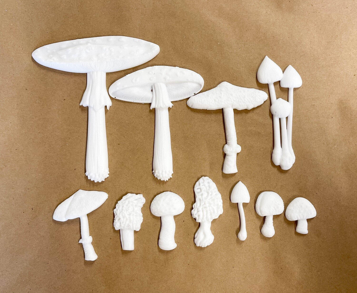 Mushrooms Paintable Resin Applique Set
