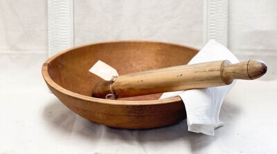 Large Wood Dough Bowl - Vintage