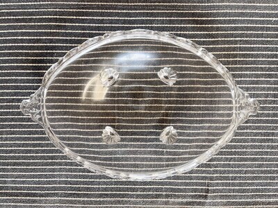 Clear Glass Footed Platter - Vintage