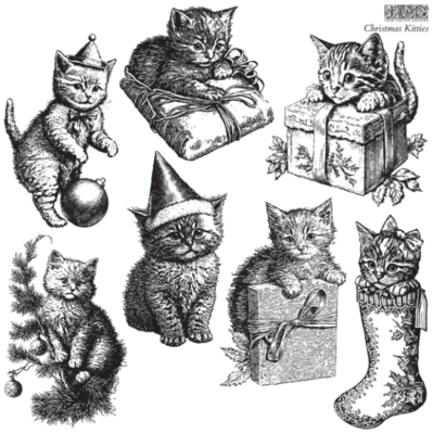 CHRISTMAS KITTIES STAMP by IOD - Iron Orchid Designs