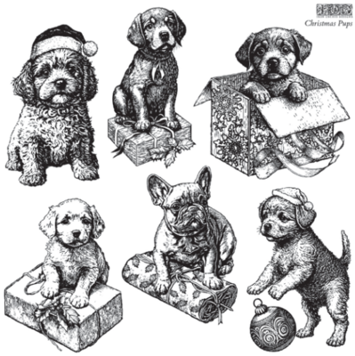 CHRISTMAS PUPS STAMP by IOD - Iron Orchid Designs