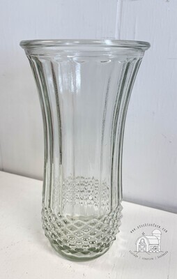 1960s Hoosier Ribbed Diamond Pattern Glass Vase 4089-A
