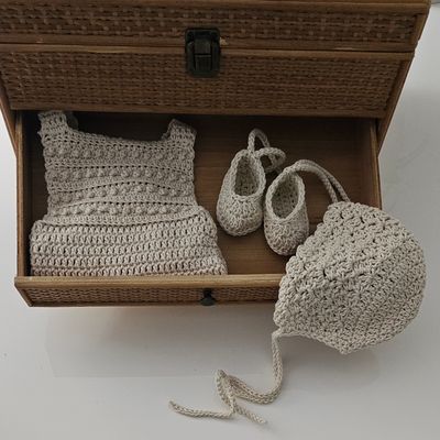 Bobble Romper + Bonnet + Booties