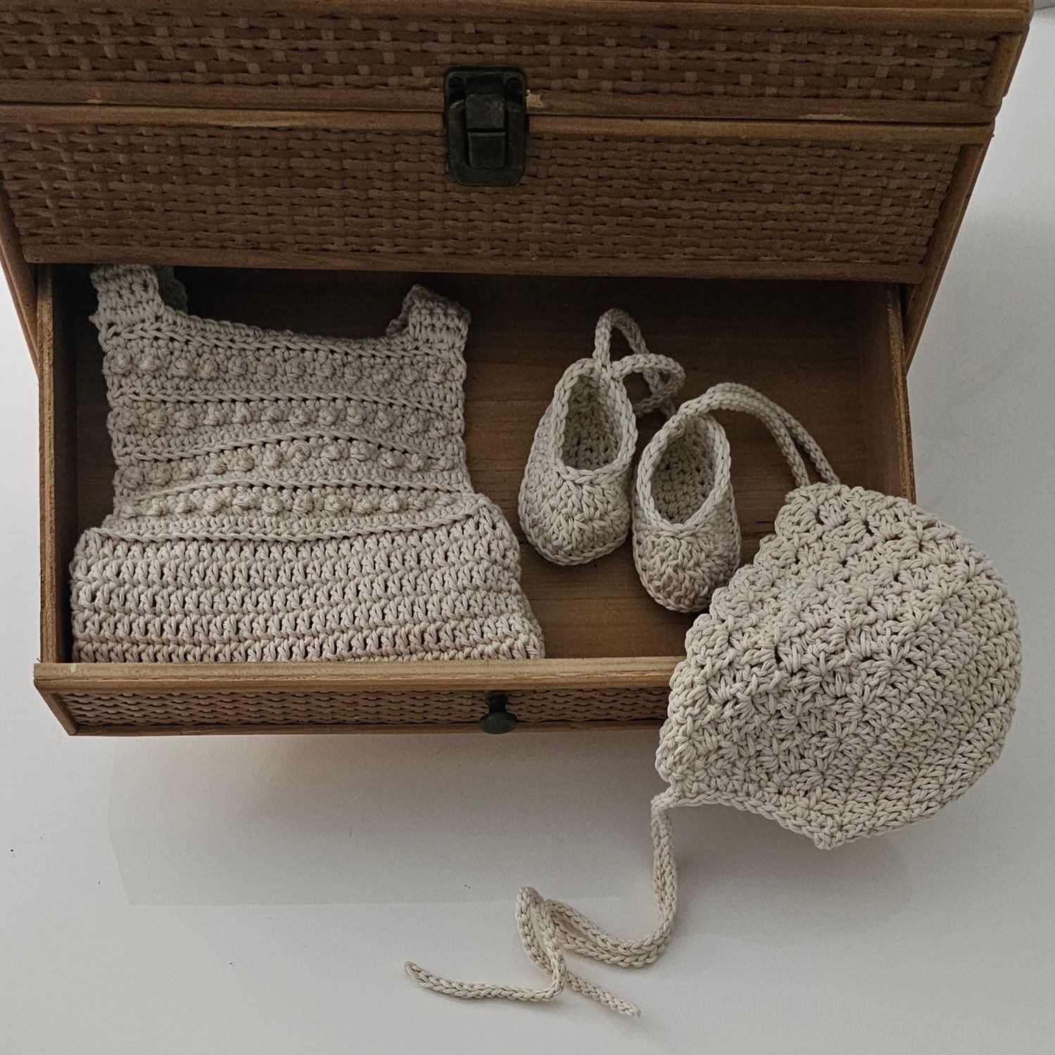 Bobble Romper + Bonnet + Booties