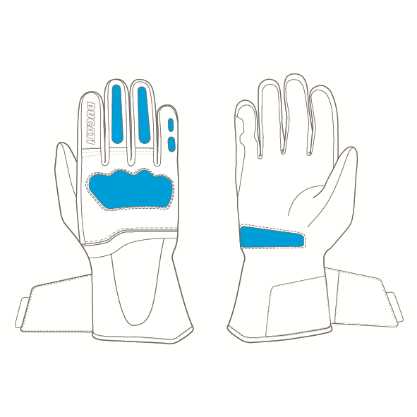 Strada C4 - Fabric-leather gloves