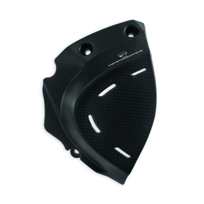 Carbon fiber front sprocket cover. Carbon fiber front sprocket cover.