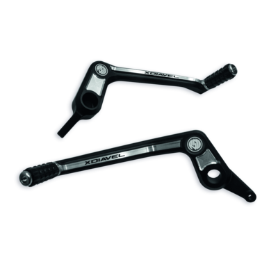 Set of rear brake and gearchange control levers. Set of rear brake and gearchange control levers.