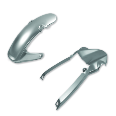 Set of aluminium front and rear mudguards. Set of aluminium front and rear mudguards.