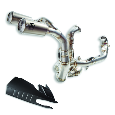 Complete titanium racing exhaust system. Complete titanium racing exhaust system.