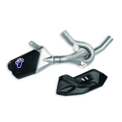 Complete racing exhaust kit with titanium silencer. Complete racing exhaust kit with titanium silencer.
