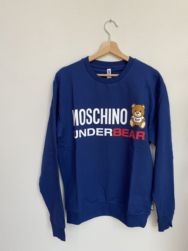 Felpa Moschino Blu Under Bear tg.L