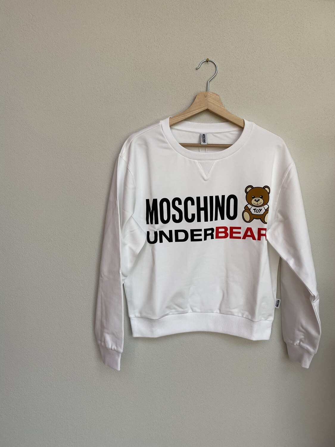 Felpa Moschino Donna Bianca Under Bear tg.S