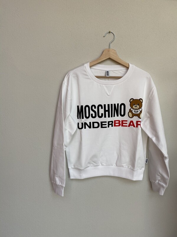 Felpa Moschino Donna Bianca Under Bear tg.L