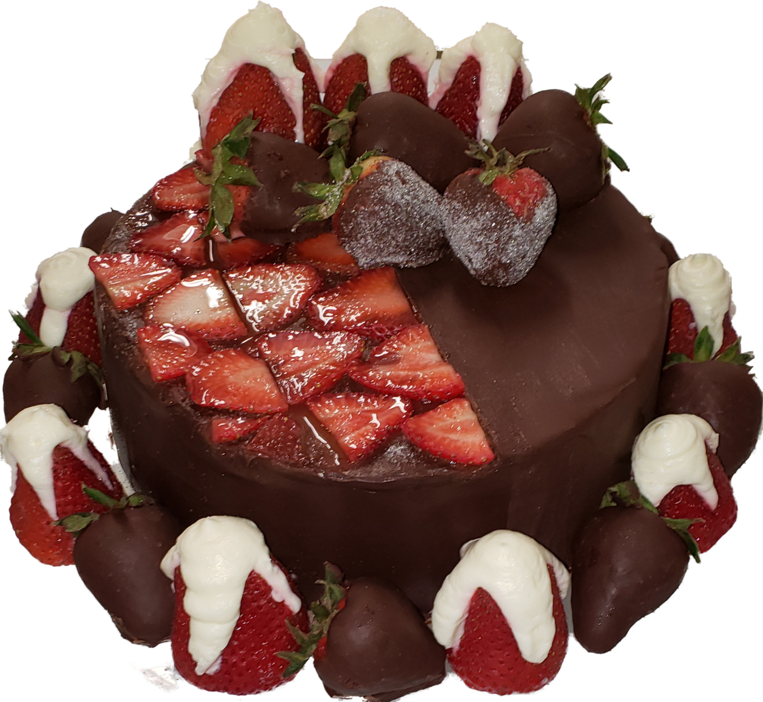 Chocolate Cake w/Strawberries
