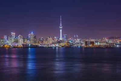 Auckland Skyline At Night