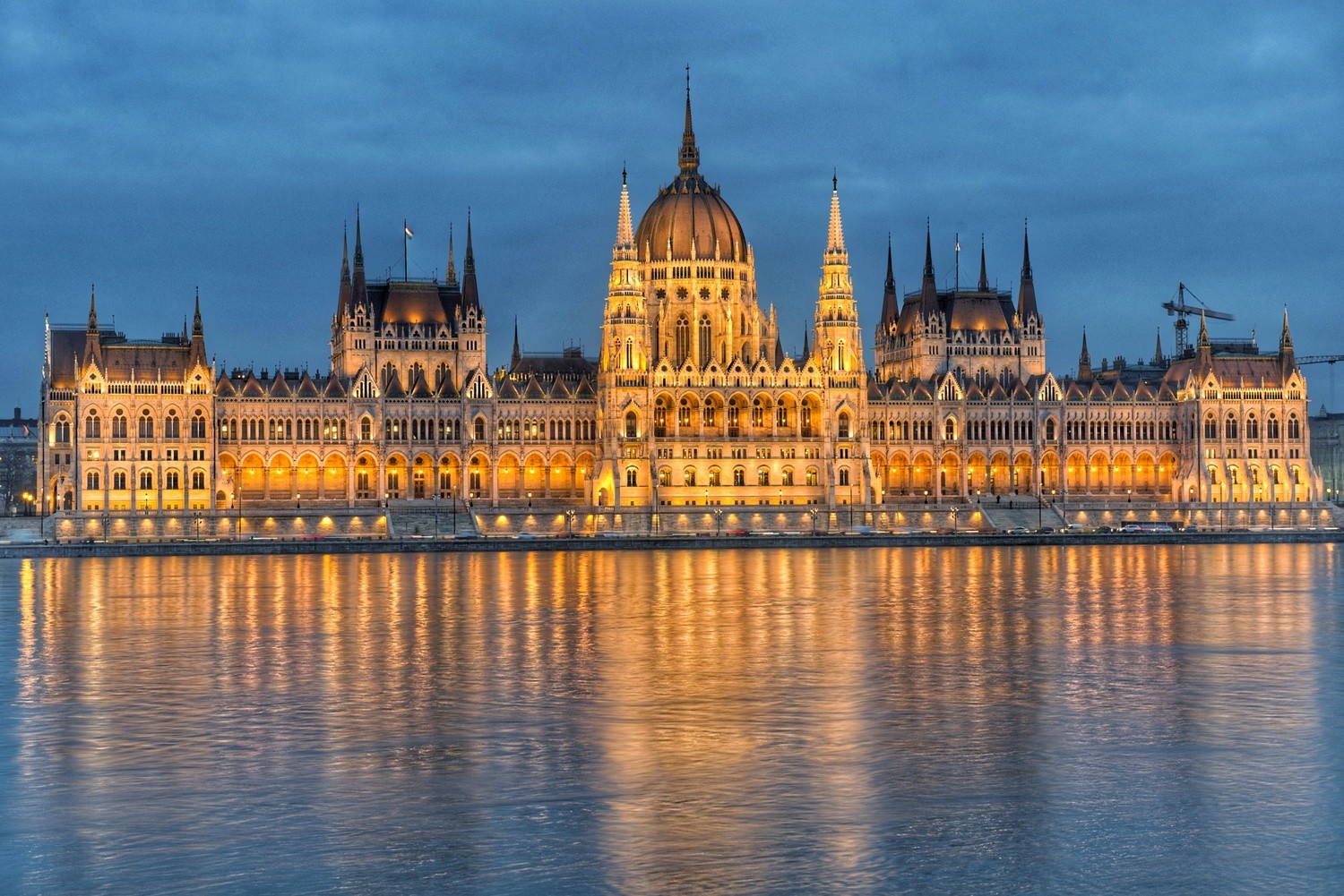 Budapest Parliament Building At Night
