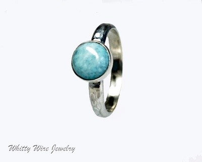 Sterling Silver Larimar Stone Ring: Made to order