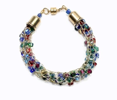 Multicolor Gold French Wire Knit Bracelet