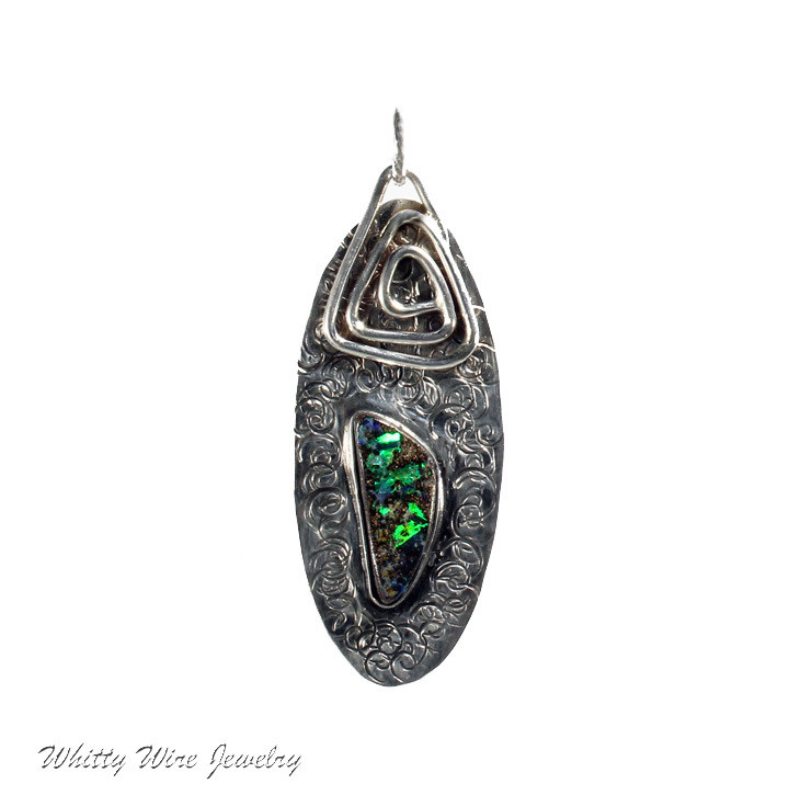 Boulder Opal and Sterling Silver Pendant