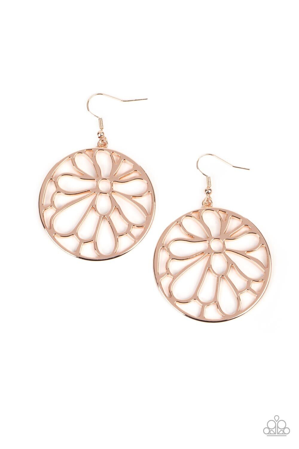 Glowing Glades - Rose Gold Floral Earrings