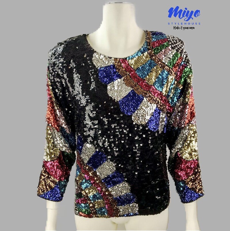 Sequin Glam Blouse - M/L
