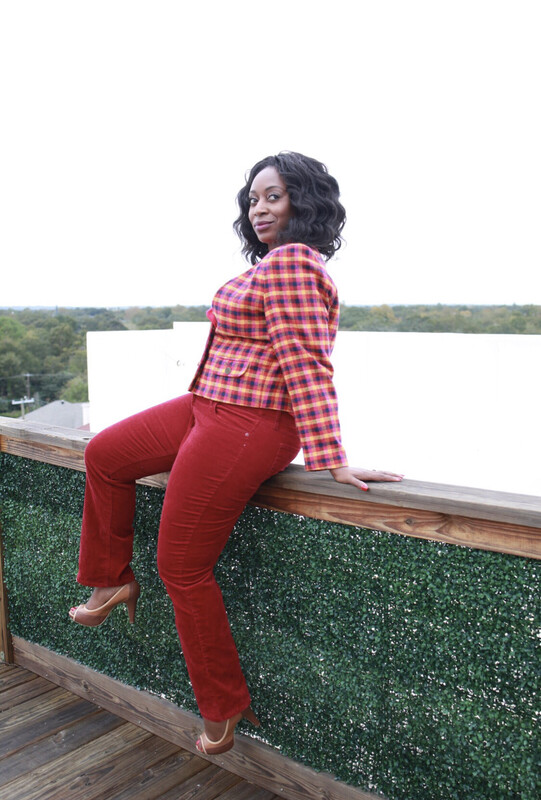 Crop Plaid Blazer L/XL
