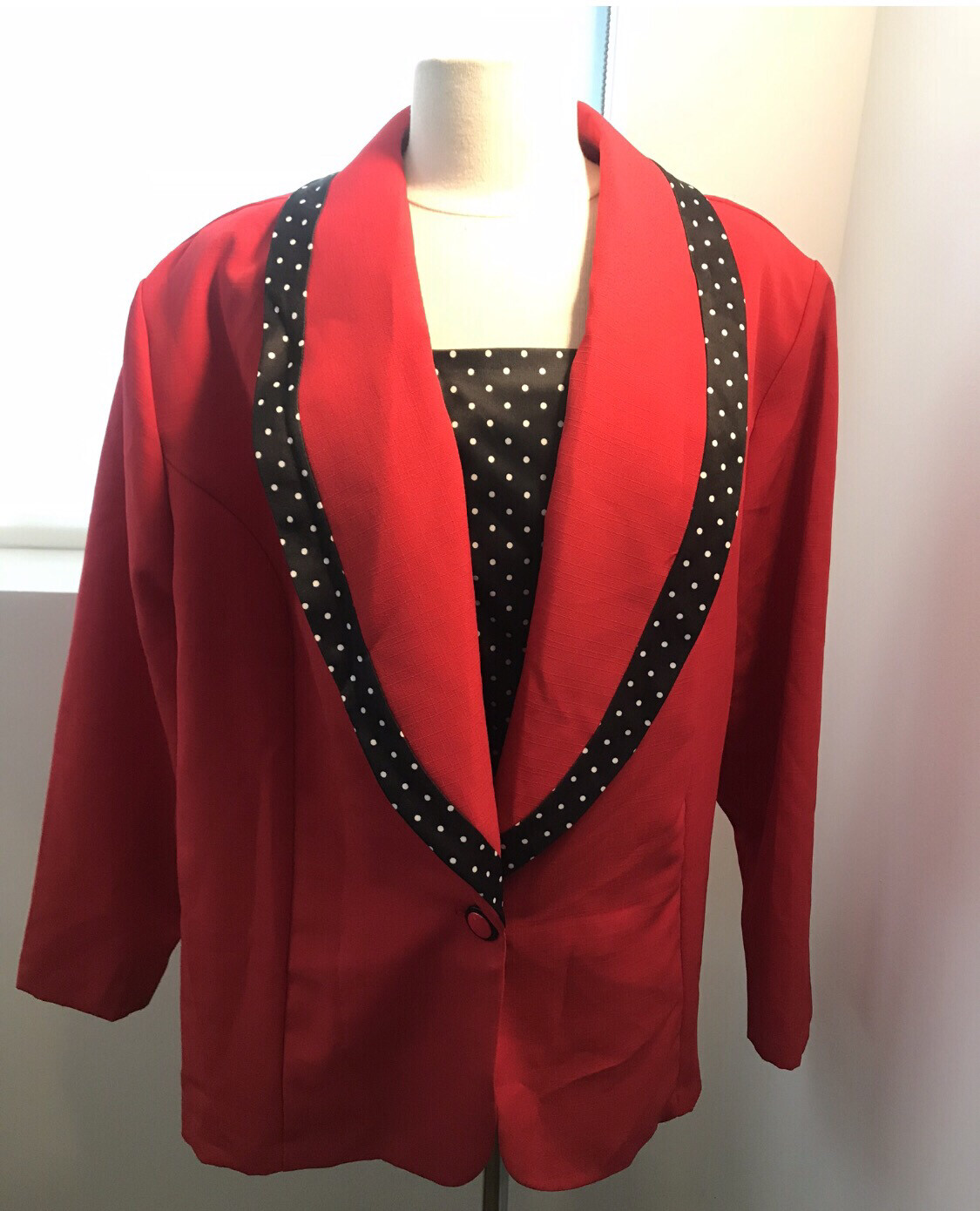 Red Polka Dot Blazer 2X
