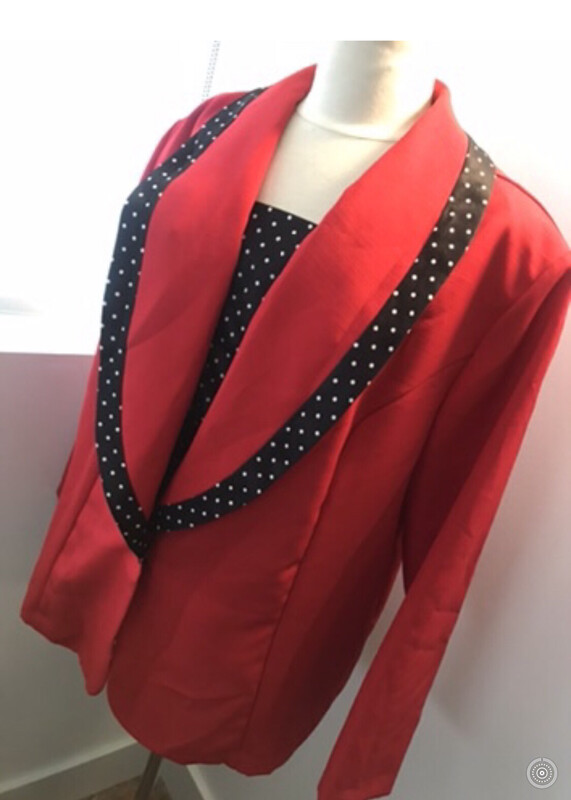 Red Polka Dot Blazer 2X