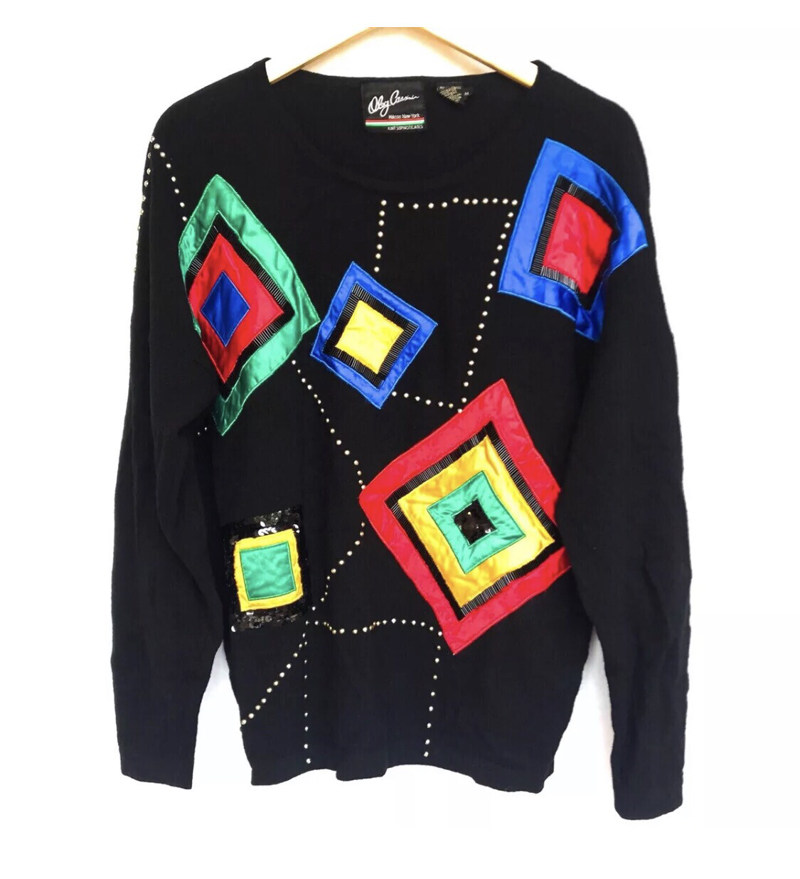 Colorful Diamond Sequin Sweater - M/L
