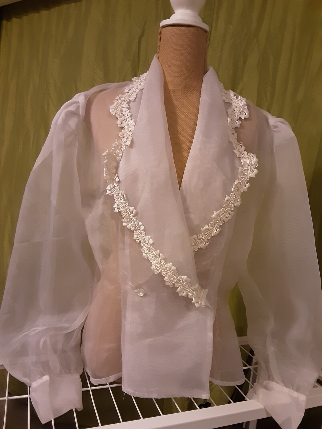 Sheer White Blazer - Size L 