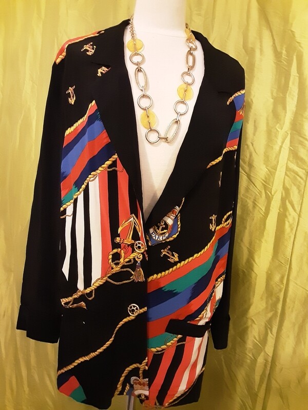 Carole Little Nautical Long Blazer - L